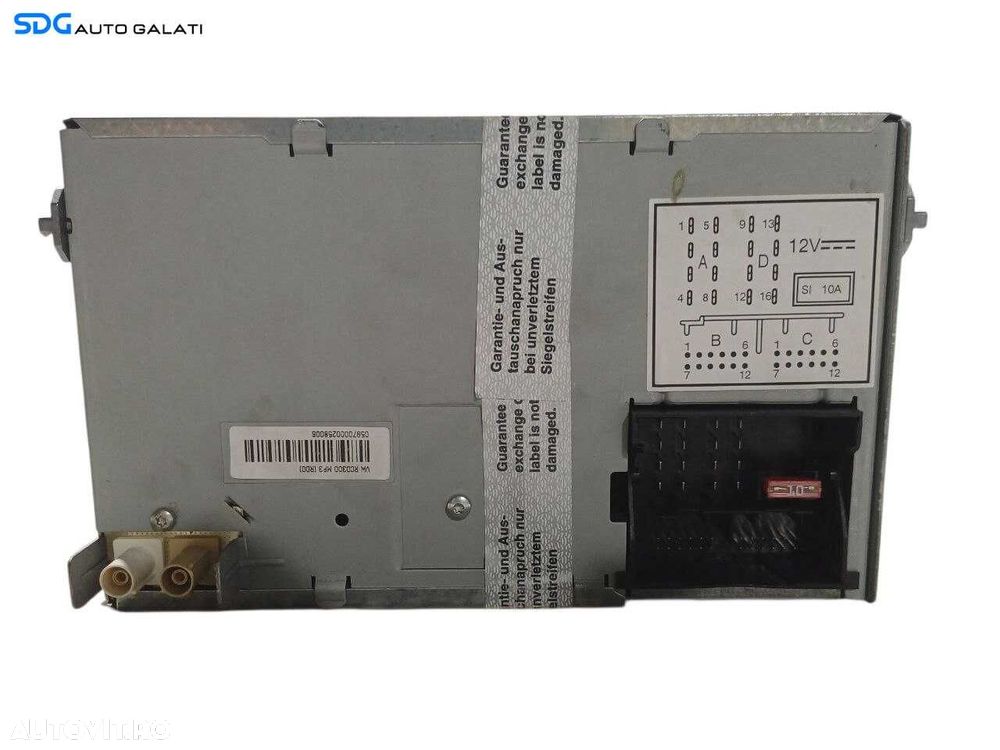 Unitate Radio CD Player Volkswagen Touran 1T1 1T2 2003 - 2010 Cod 1K0035186AP [LR1086] - 6