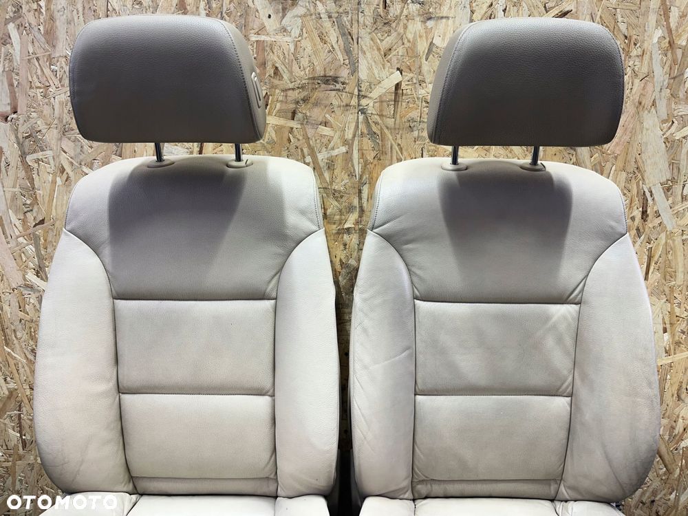 komplet fotele kanapa boczki tapicerka kremowa skÓra europa bmw e61 lift - 13