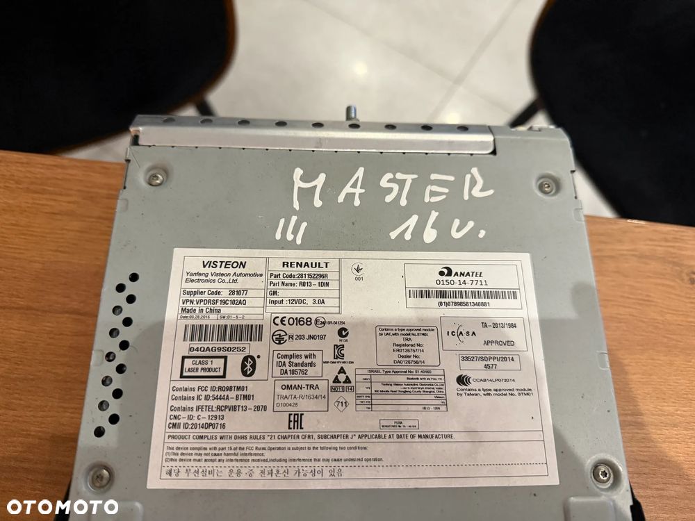 Master Movano 2,3 Radio 281152296R - 2