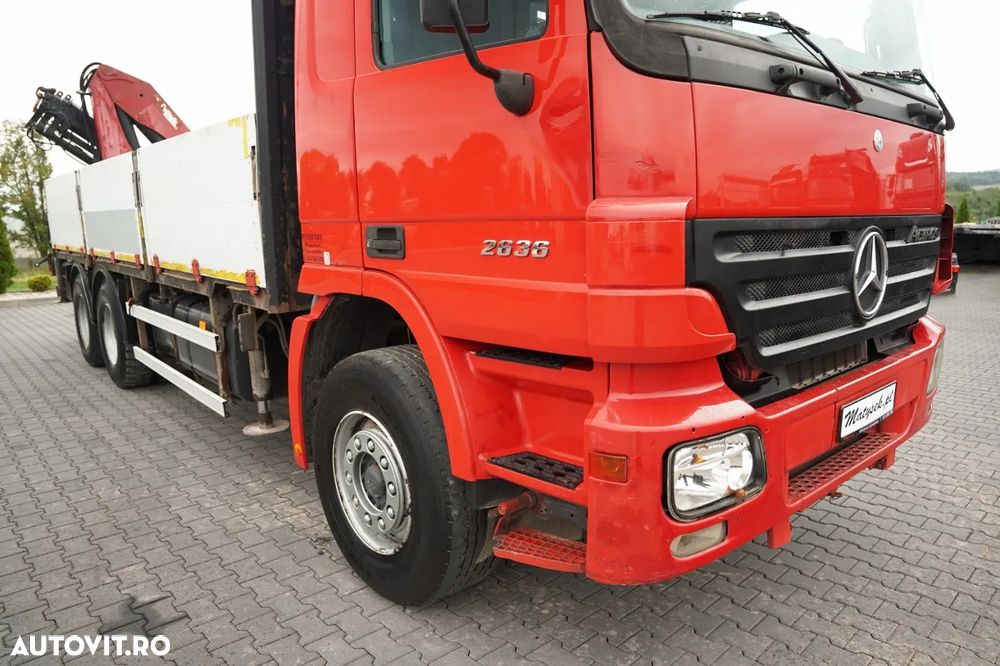 Mercedes-Benz AROCS 2636 / 6x4 / CAROSERIE CU OBOARE RABATABILE - 6,6 M / MACARAUA PALFINGER PK 23 500 / CAPACITATE MAX. DE RIDICARE: 10.000 KG / TELECOMANDĂ / TRANSMISIE AUTOMATĂ - 15