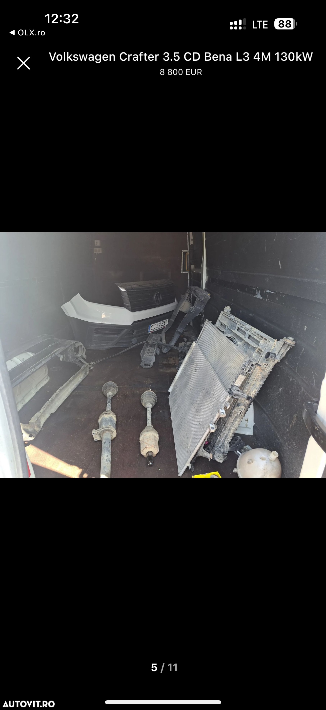 Volkswagen Crafter VW 35 XL an 2020 L3H2 H2L3 2.0 TDI 140 cai Euro 6 Duba mediu lung Autoutilitara Unic Proprietar de noua Km reali istoric reprezentanța carvertical scos fără rugina arata perfect - 12