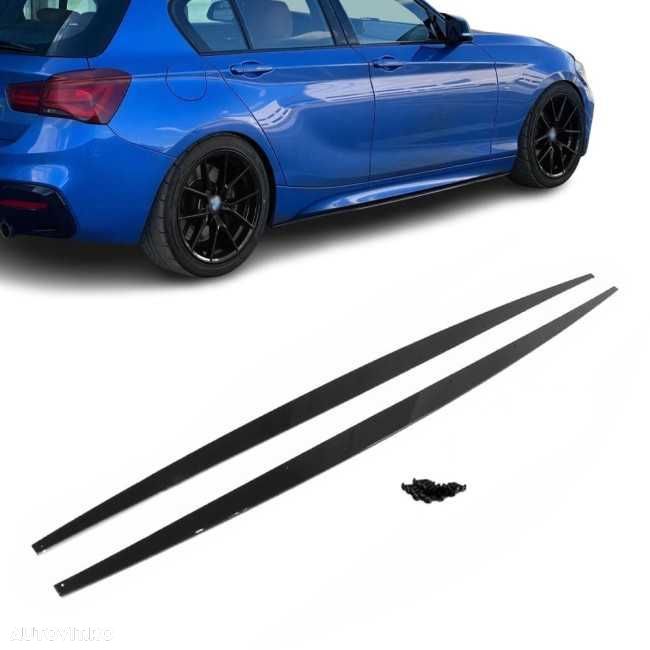 Set Extensii Prelungiri Praguri Laterale Dedicate BMW Seria 1 F20 F21 (2011-2019), Negru Lucios - 1