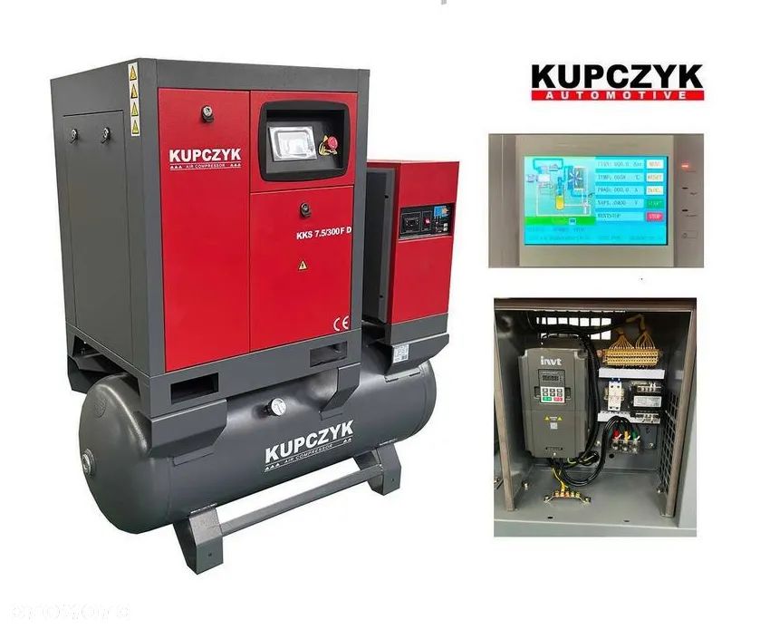 Kompresor śrubowy 850 l/min 5,5 KW Falownik Osuszacz Filtry Kupczyk - 1