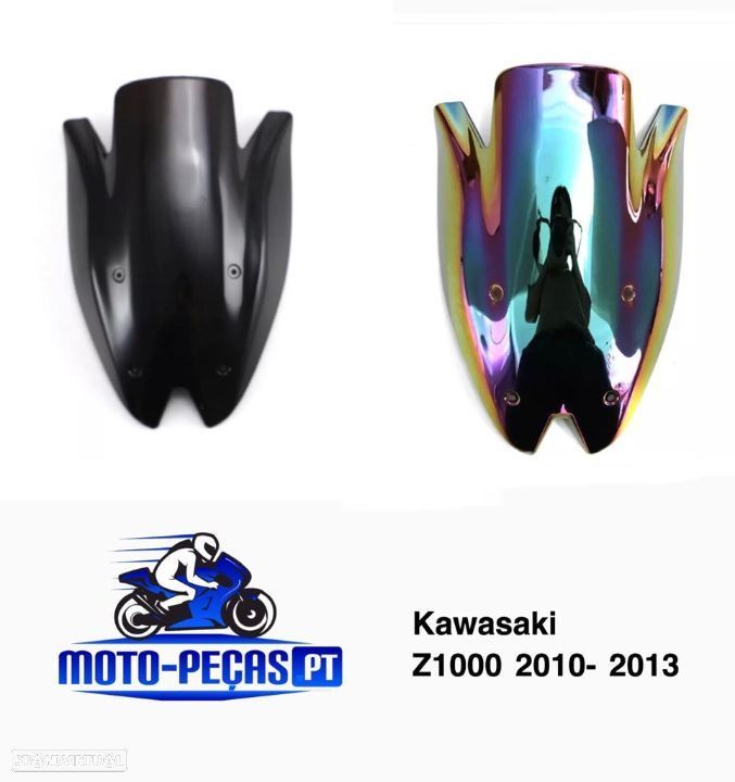 viseira nova  kawasaki z1000 ano 2010 ate 2013 longa vidro bolha - 1