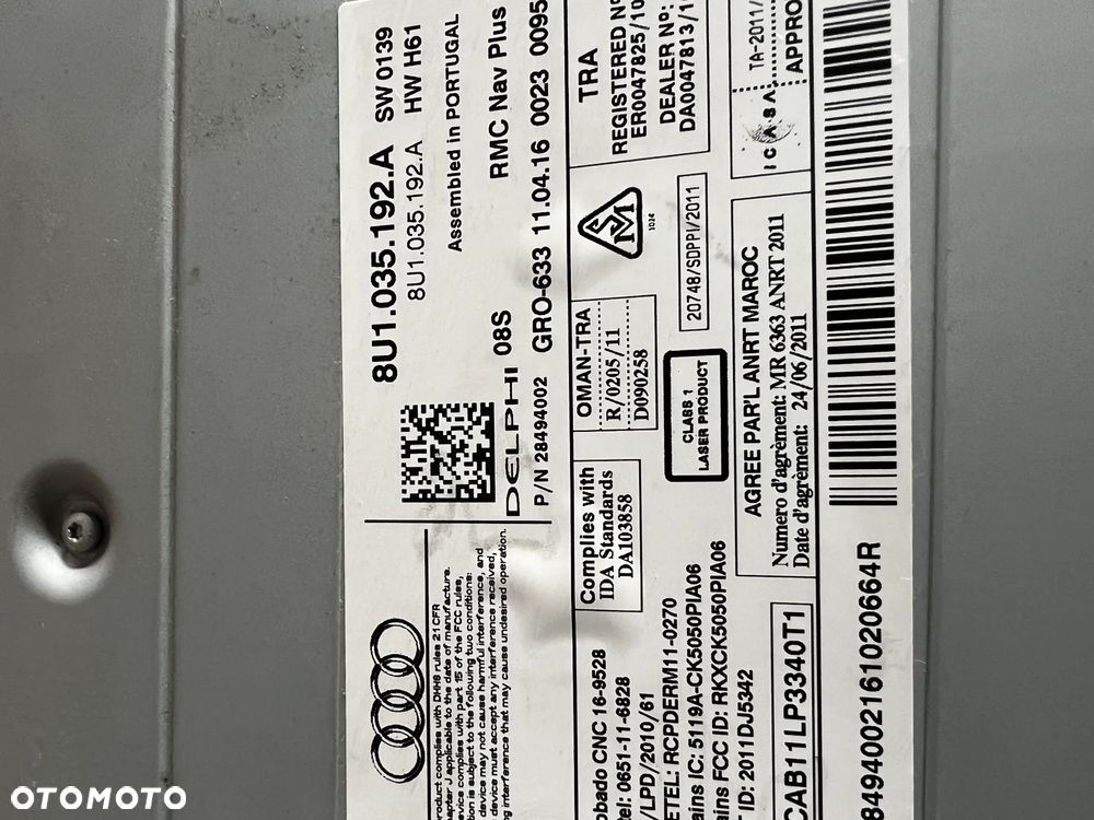 RADIO NAVIGACJA NAVI PANEL MULTIMEDIA MMI 8U1035192A AUDI Q3 8U JAK NOWE - 3