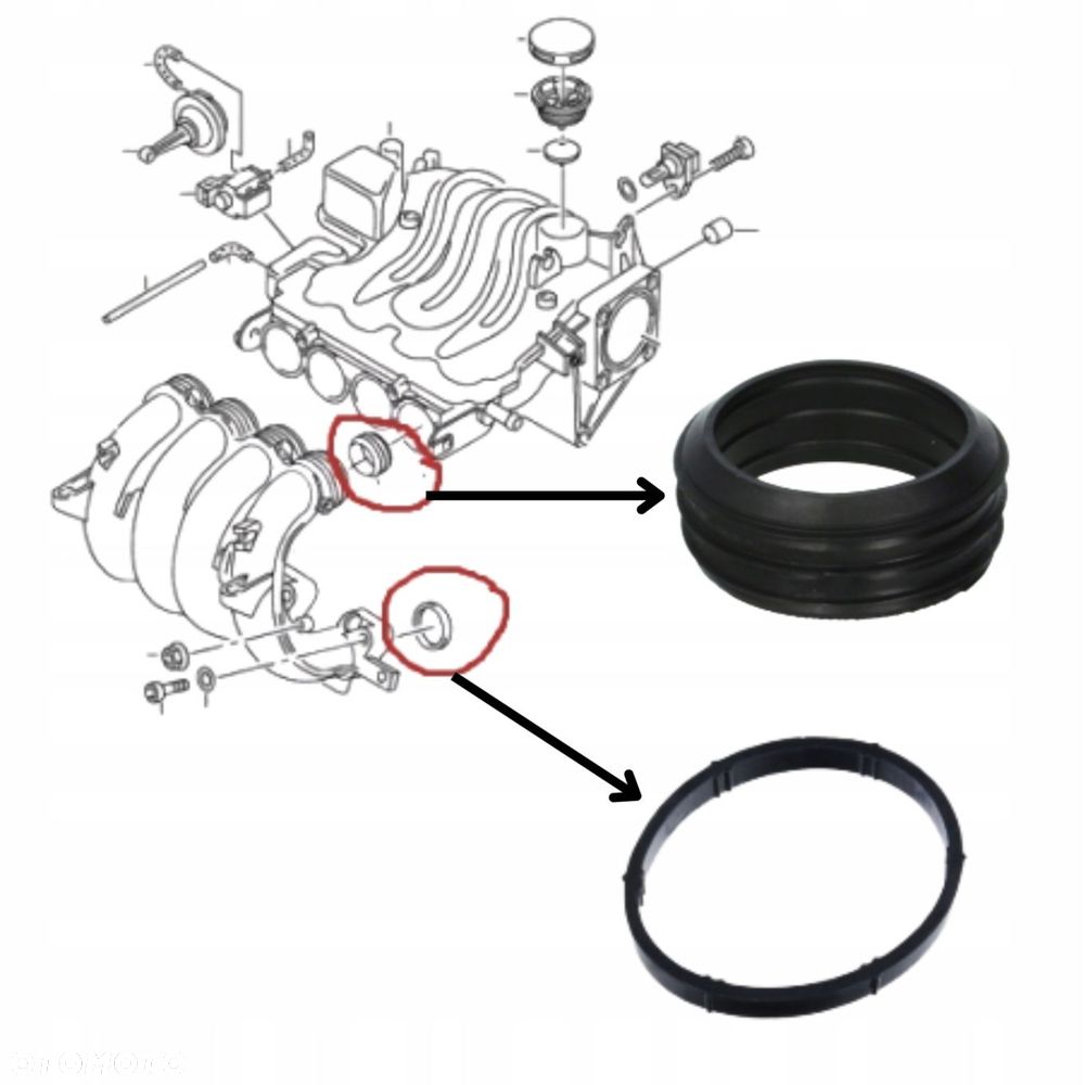 USZCZELKI KOLEKTORA SSĄCEGO - VW GOLF IV V VI / AUDI A3 / SKODA OCTAVIA - 2