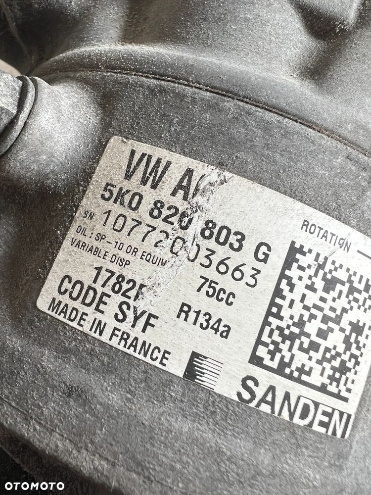 KOMPRESOR POMPA KLIMATYZACJI SPRĘŻARKA VW AUDI SKODA SEAT 5K0820803G - 3