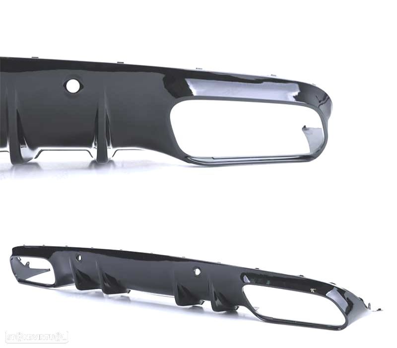 DIFUSOR MERCEDES CLASE C C205 COUPÉ 14-18 LOOK AMG PDC + PONTEIRAS DE ESCAPE PRETAS - 3