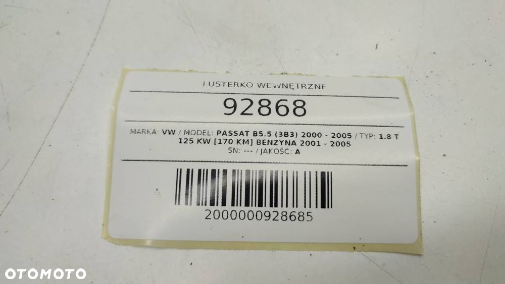 LUSTERKO WEWNĘTRZNE VW PASSAT B6 EUROPA - 6