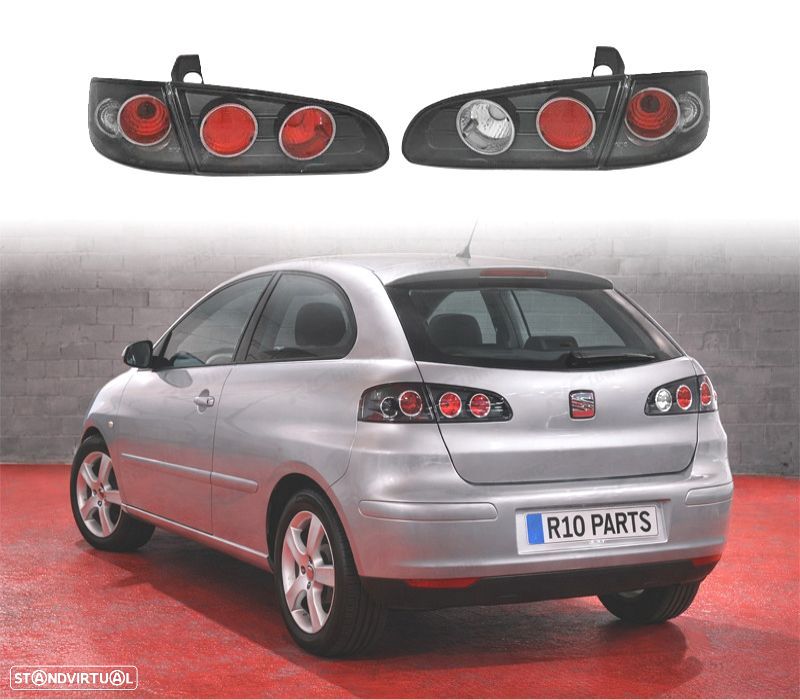 FAROLINS TRASEIROS SEAT IBIZA 6L 02-08 PRETO - 1
