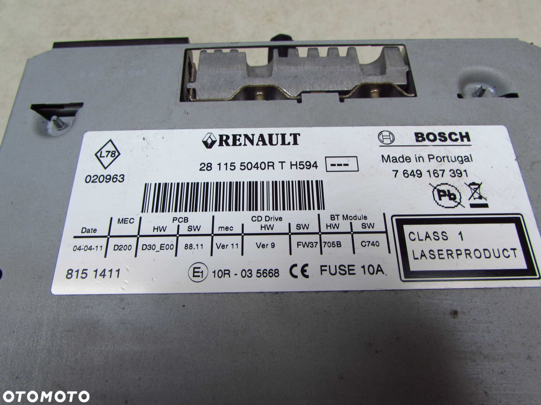 RENAULT MEGANE III SCENIC III 08-16 RADIOODTWARZACZ RADIO CD NAVI KOD 281155040R 7649189391 - 4