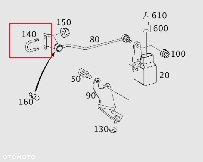 MERCEDES CLS W219 uchwyt czujnika poziomowania tyl - 2