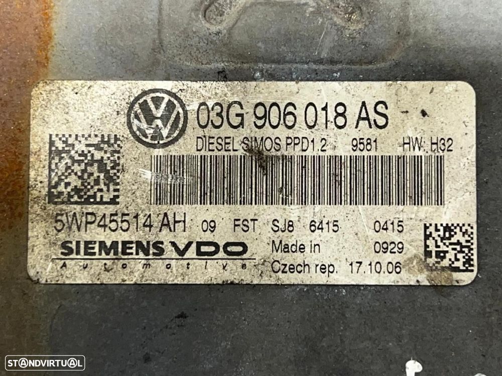 Centralina do motor VW PASSAT (3C5 3C2) 2.0 TDI REF. 03G906018AS MOTOR BMR - 3