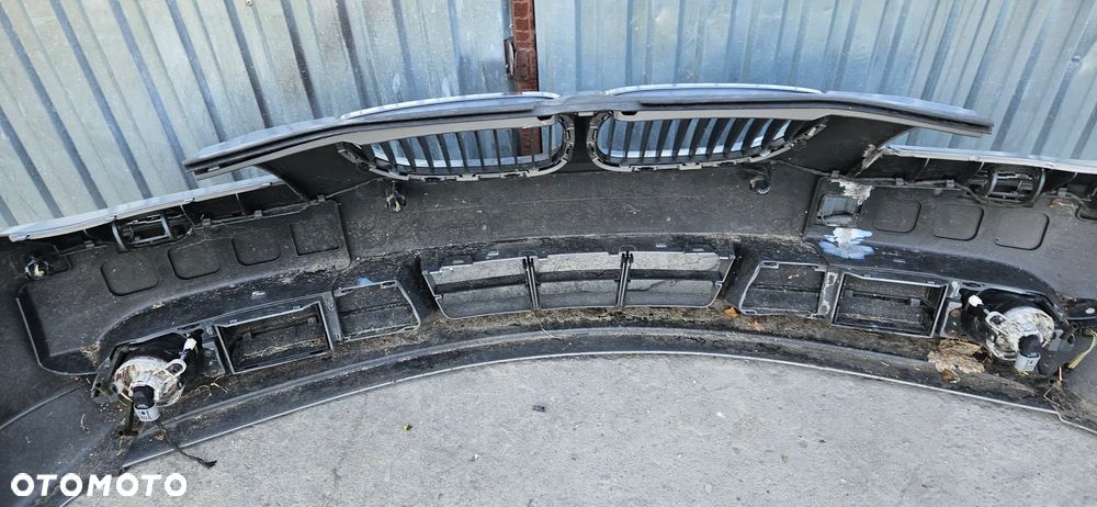 BMW 5 E60 E61 2003-2007 Kompletny zderzak przód Zderzak przedni pod czujniki parkowania PDC XENON spryskiwacze  KOLOR Silbergrau - 32
