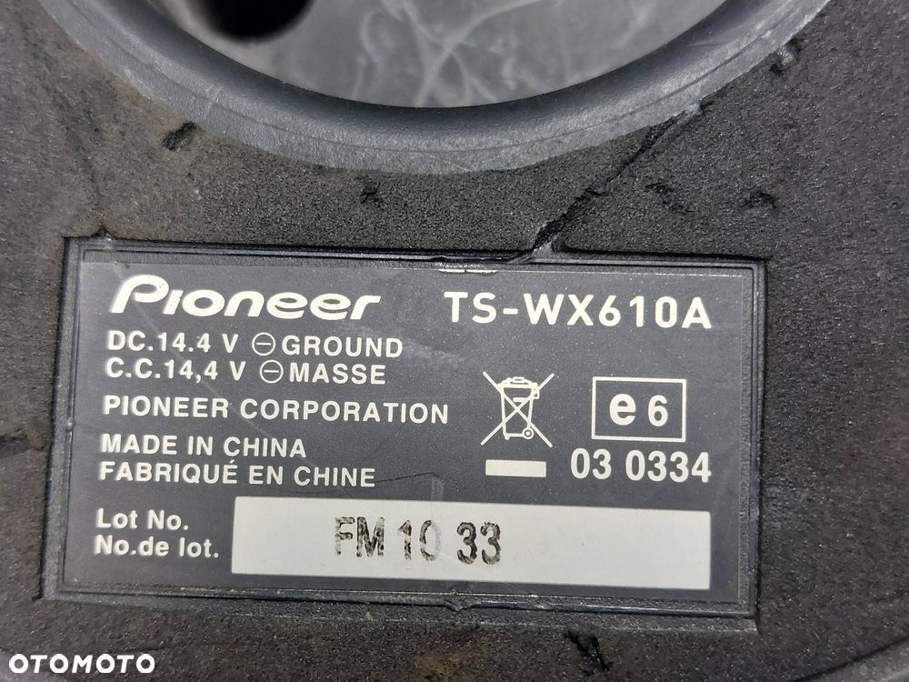 SUBWOOFER GŁOŚNIK SKODA OCTAVIA I PIONEER TS-WX610A PIONEER TXC1292 - 5