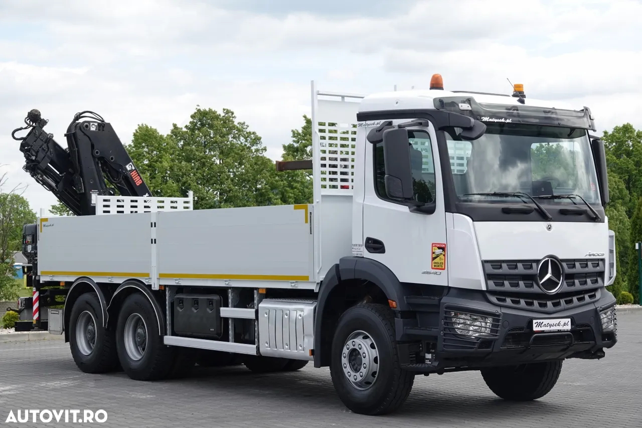 Mercedes-Benz AROCS 2640/ 6x4 / TRANSMISIE - 6,5 M / HDS HIAB 158 DS-4 / extensie: 12,5 M / EURO 6 / RADIOCOMANDĂ / ROTATOR / FURCI / 2020 - 7