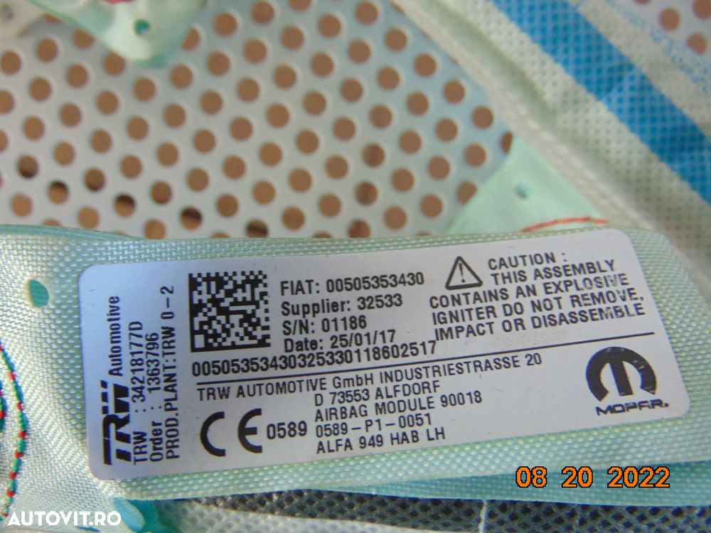 Airbag lateral cortina Alfa Romeo Stelvio 2015- - 3