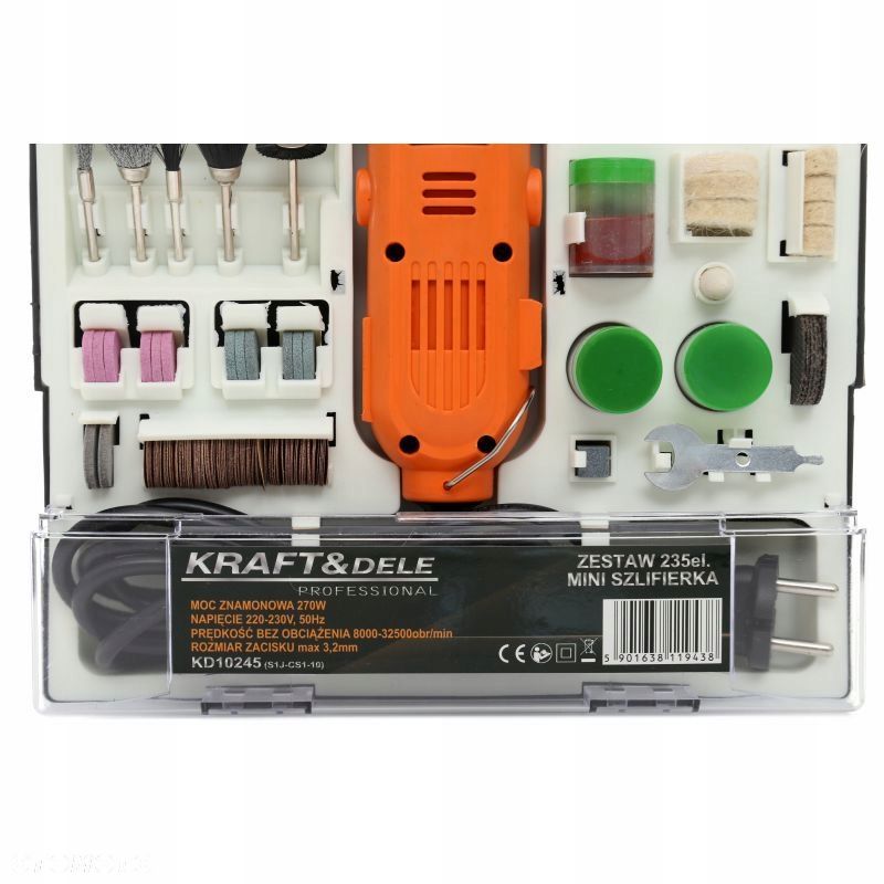 Mini szlifierka 270W KD10245 235elem. - 10