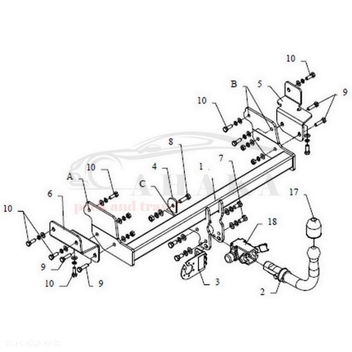 Hak Holowniczy Automat Do Mitsubishi Lancer Wagon Kombi 2003-2008 - 3