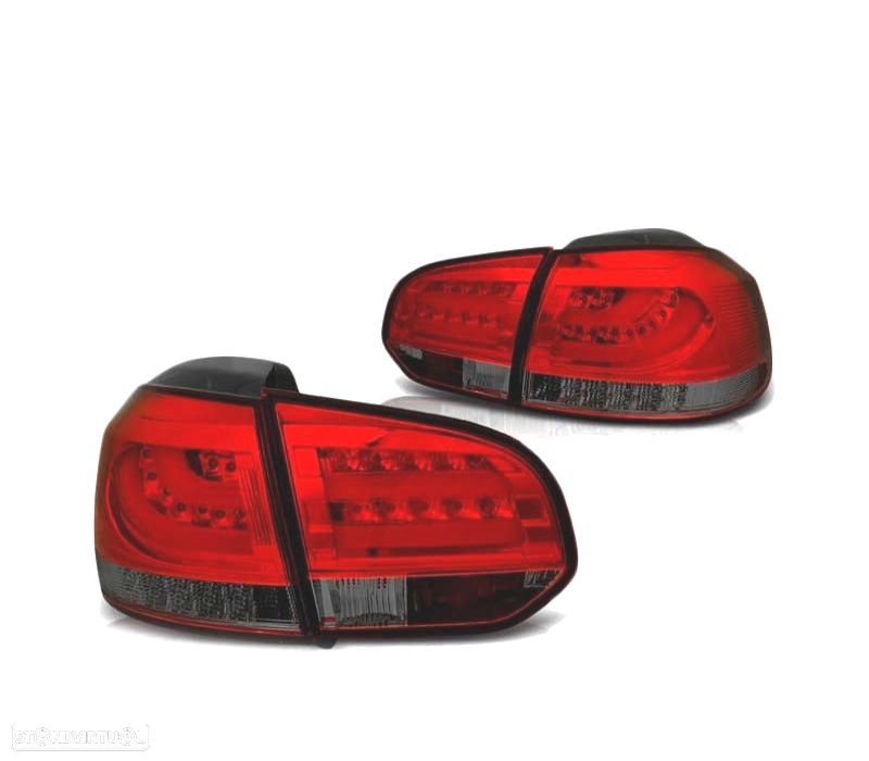 PILOTOS LED PARA VOLKSWAGEN VW GOLF 6 08-12 VERMELHO FUMÊ BARRA DE LED - 2