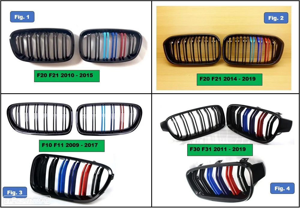 PROMOÇÃO Grelhas Dupla Barra listas ///M BMW F10 F11 F20 F21 F30 F31 - 1