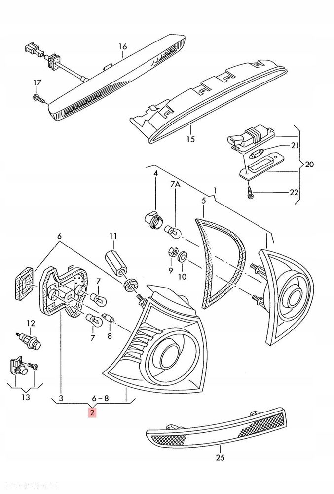 lampa lewa tylna tył vw golf v 1k6945095e - 2