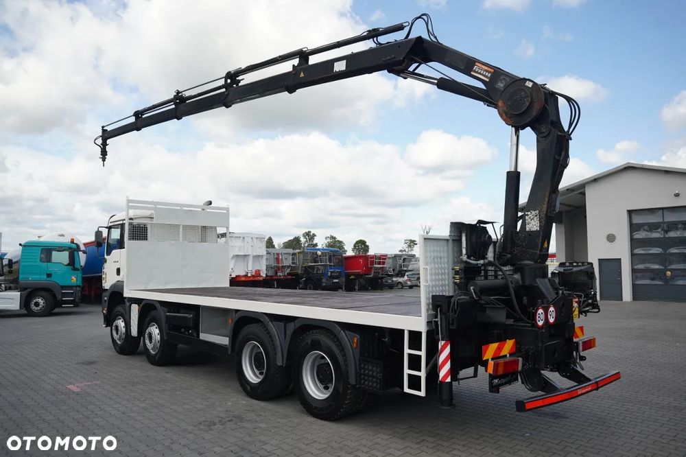 MAN TGA 35.360 /  PLATFORMA 8x4 + HDS HIAB 166 D-4 / MAX UDŹWIG: 4 600 KG /  ROTATOR / PILOT - 5