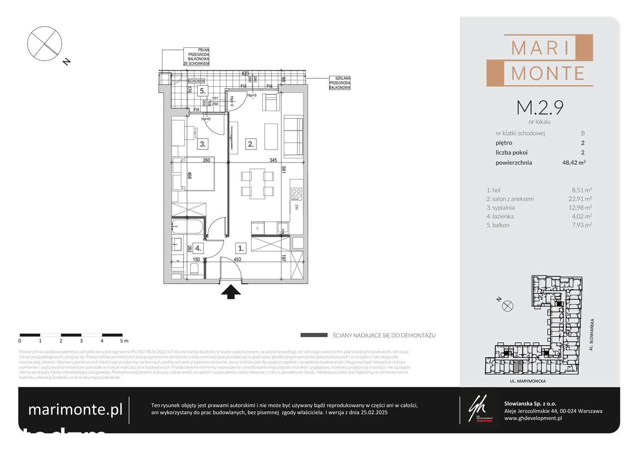 2-pokojowe mieszkanie 48m2 + balkon - Pełny obrazek: 2/12