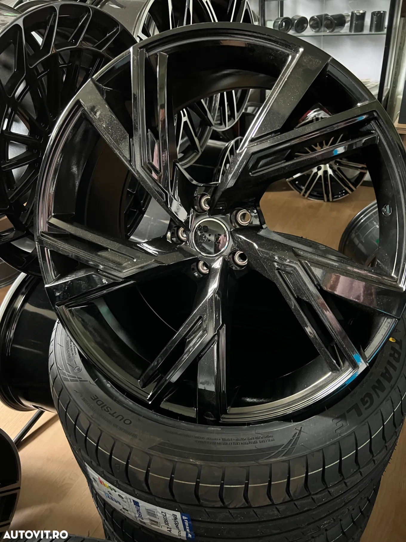 Jante AUDI 21 R21 RS A5 A6 A7 A8 Q3 Q5 Q7 Q8 Gloss black cu anvelope vara/iarna - 7