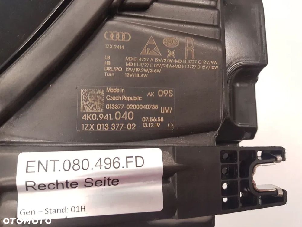 Lampa reflektor prawy przód full led AUDI A6 C8 EUROPA 4K0941040 - 10