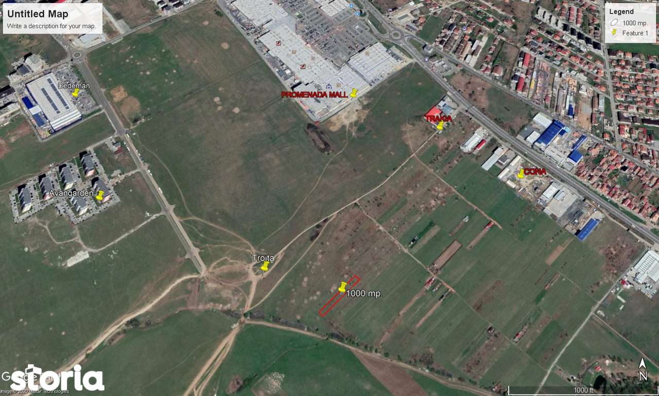 Vand teren  de investitie, 1000 mp., situat in zona Shopping City - Imagine principală: 2/9