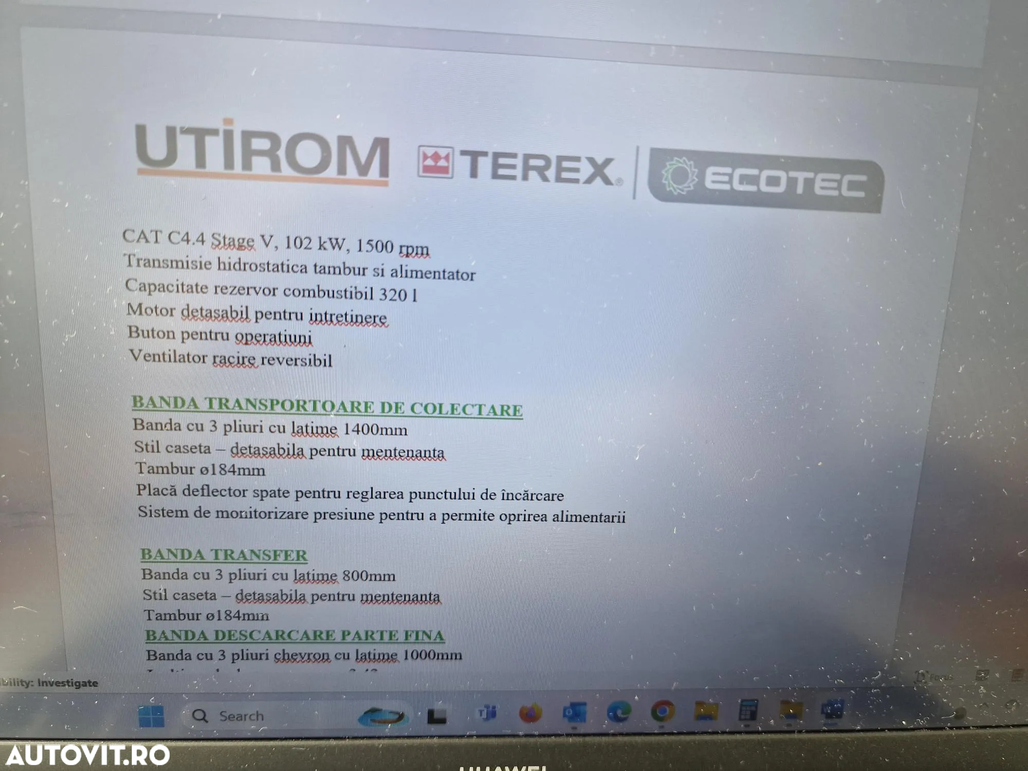 Terex CIUR MOBIL, 2 sorturi, Lung 5,5m, EX DEMO, motor CAT, 2 sorturi, CA SI NOU, posibilitate leasing-PROMOTIE 199.000 EUR+Tva - 9