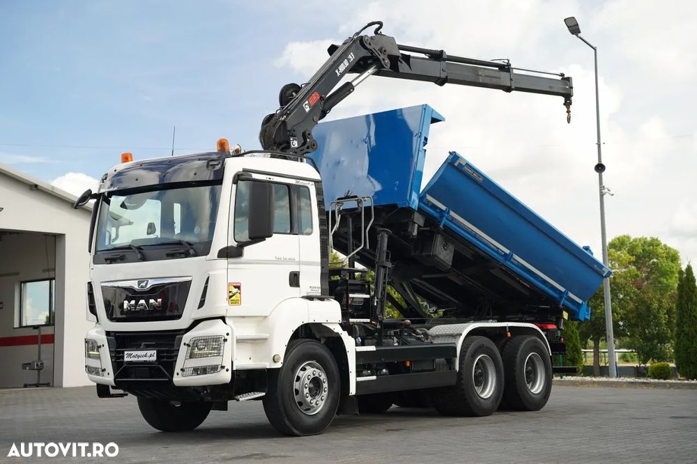 MAN TGS 33.420 / 6x4 / BASCULĂ 3 LATE / 2x HIDRODECKER + HIAB 158 E-2 HDS / MAX 5.900 / AUTOMAT / EURO 6 - 2
