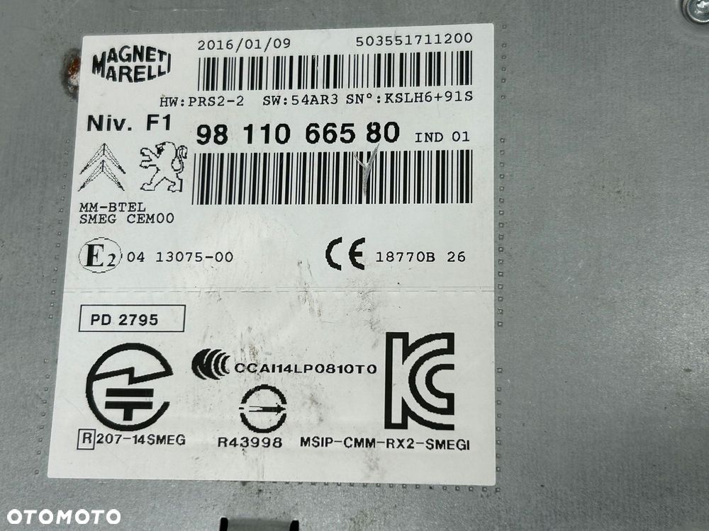 radioodtwarzacz stacja multimedialna peugeot 208 9811066580 - 5