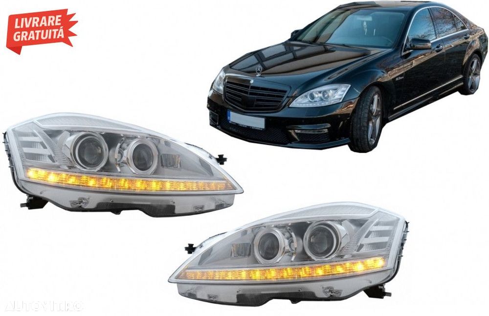 Faruri LED Mercedes W221 S-Class (2005-2009) Facelift Look LHD - 1