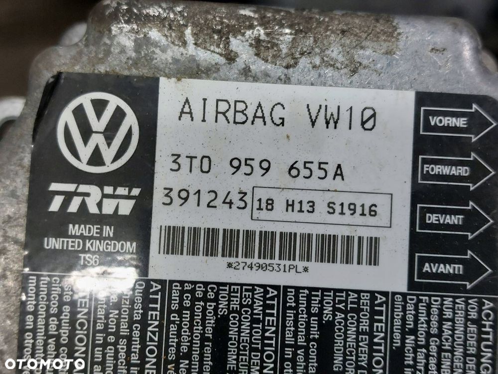 ZESTAW AIRBAG KOKPIT DESKA MODUŁ PODUSZKI PASY SKODA SUPERB II - 8