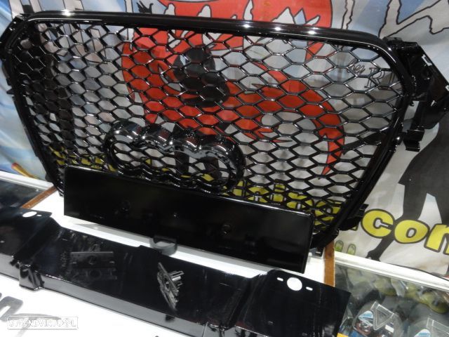 Grelha frontal AUDI A4/S4 B8 11-15 RS4 look com suporte para símbolo em preto brilhante - 15