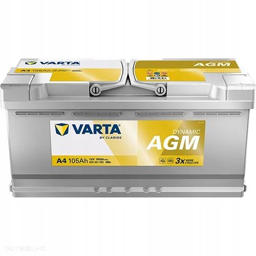 Akumulator Varta AGM 605901095 105Ah 950A P+ 12V - 1