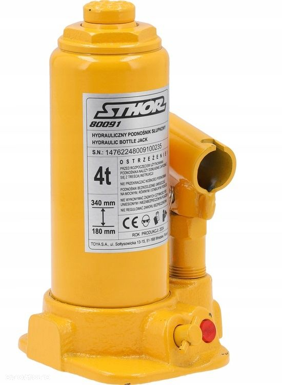 PODNOŚNIK HYDRAULICZNY SŁUPKOWY BUTELKOWY SAMOCHODOWY LEWAREK 4 TONY 80091 - 2