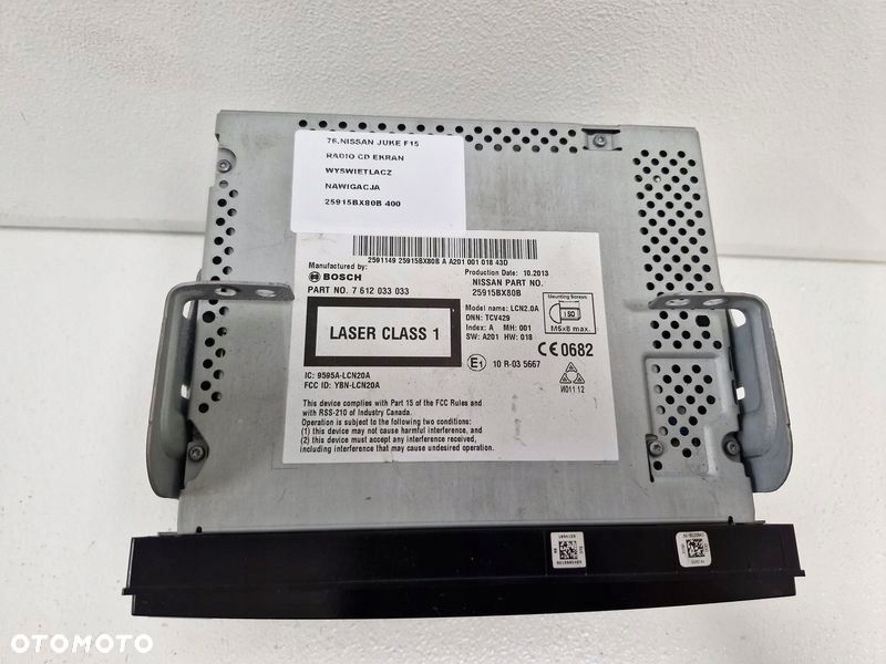 NISSAN JUKE 1 I F15 RADIO CD NAWIGACJA NAVI EKRAN WYŚWIETLACZ MONITOR 25915BX80B - 7