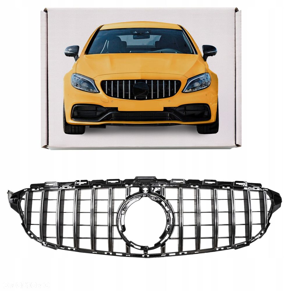 mercedes c-class w205 2019+ z kamerą grill gt panamericana srebrny - 1