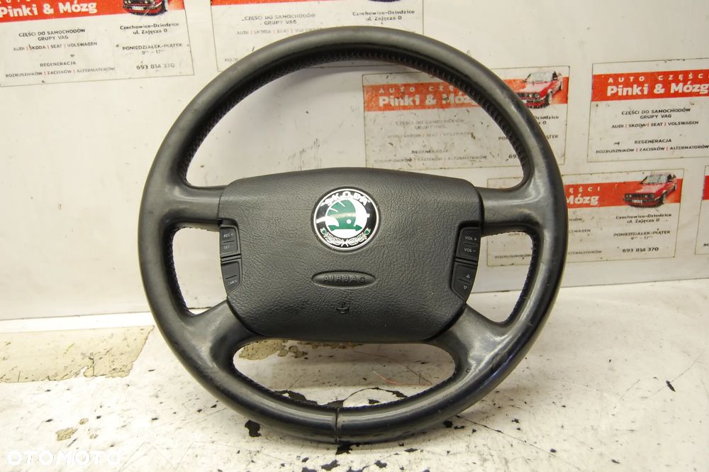KIEROWNICA MULTIFUNKCYJNA SKÓRA PODUSZKA AIRBAG 3U0419091C 1U0880201D SKODA SUPERB I - 1