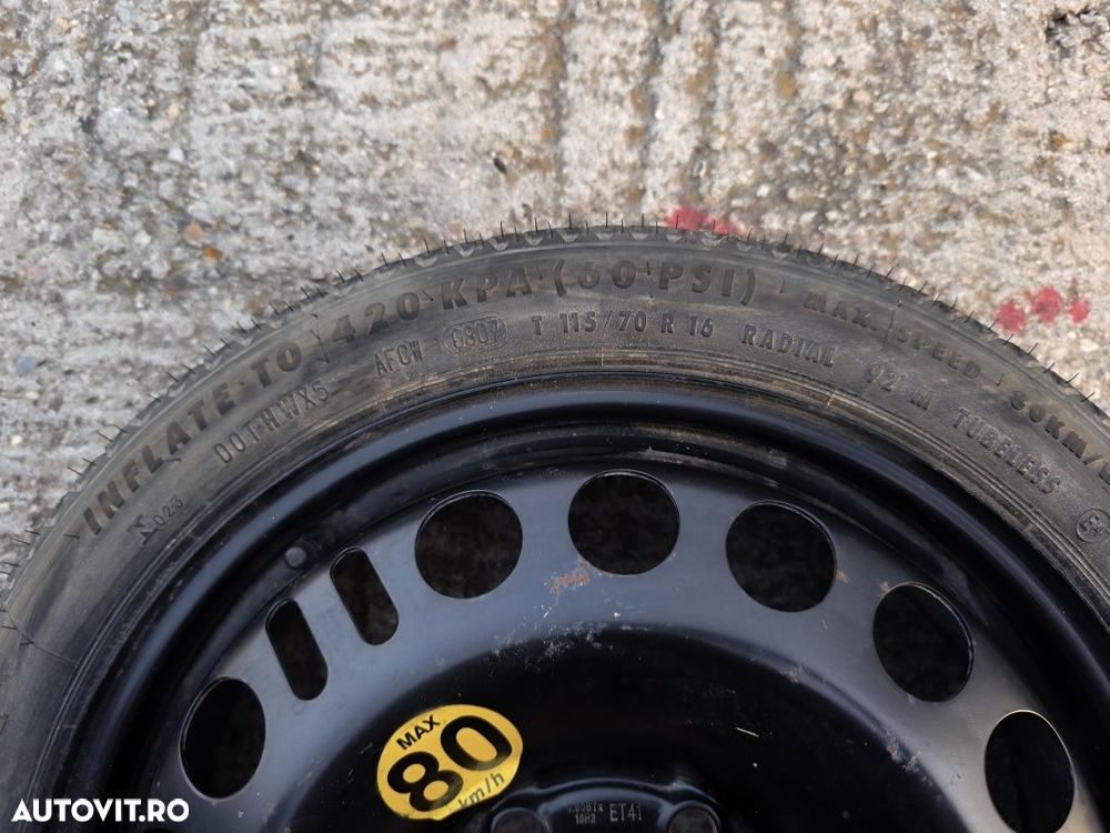 Roată de rezervă slim T115 / 70 R16 Opel Astra H - 4