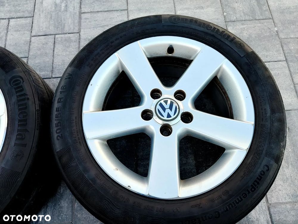 FELGI Z OPONAMI KOŁA ALUMINIOWE VW GOLF V AUDI SEAT SKODA FORD R16 5X112 ET37 57,1 mm OPONY 205/55 R15 LATO NR43 - 5