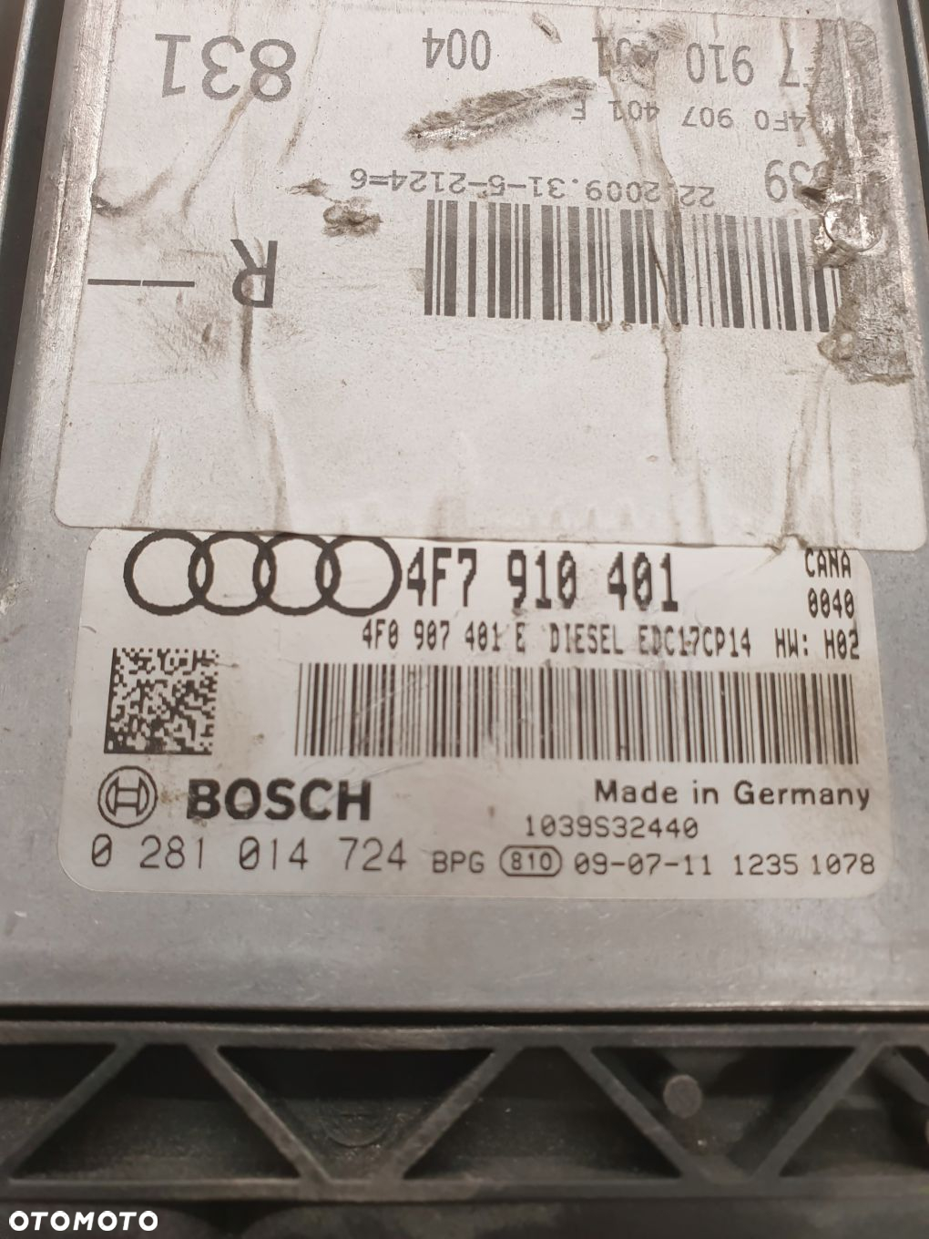 KOMPUTER STEROWNIK SILNIKA AUDI A6 2.7 4F7910401 - 4