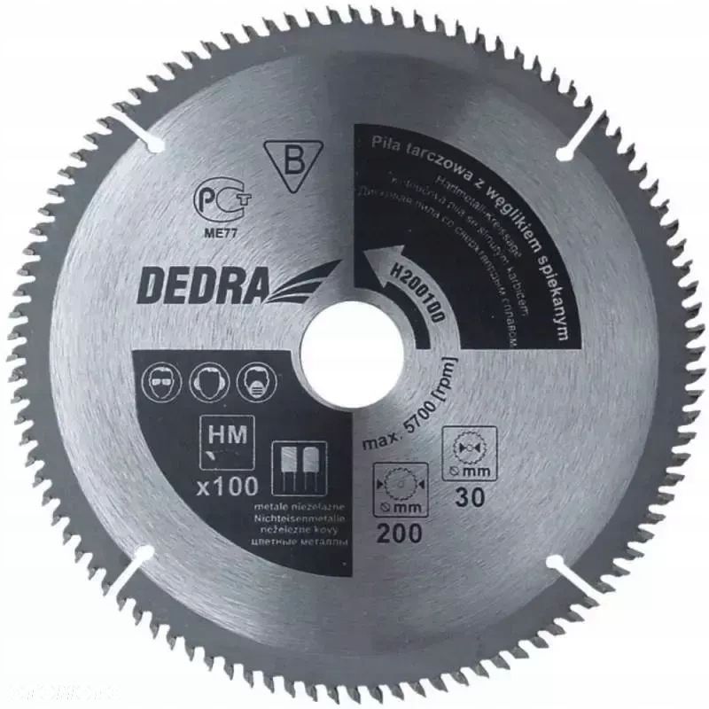 Piła tarczowa do drewna 100z śr.305x30 mm dedra H305100 - 1