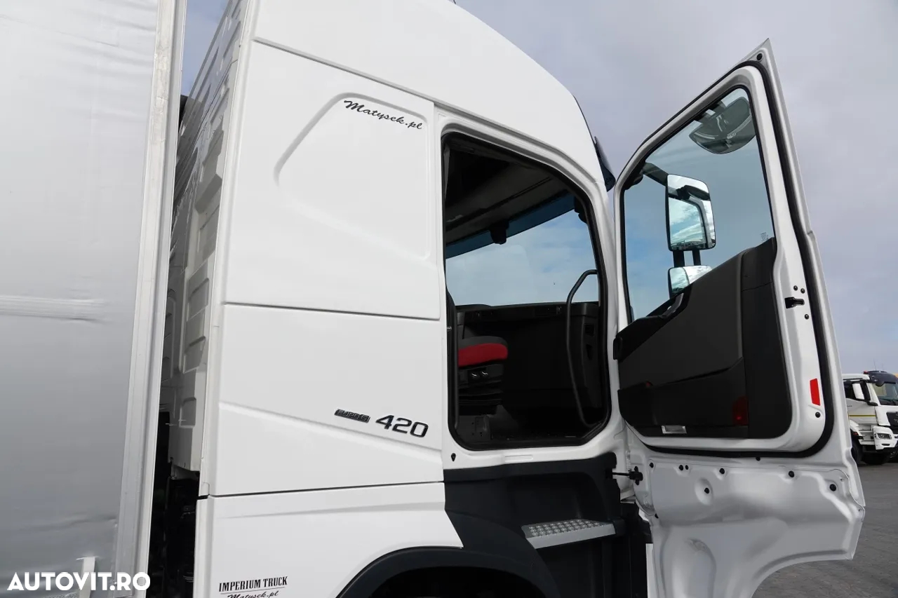 Volvo FH 420 / 4x2 / SOLÓWKA / PERDEA 9,10 M / AER CONDIȚIONAT PARCARE / LIFT DHOLLANDIA 2000KG / CONTRACTUL DE SERVICE POSTĂ - 35