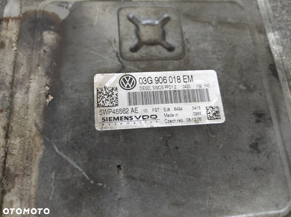 VW PASSAT B6 KOMPUTER STEROWNIK SILNIKA 2.0 TDI BMR 03G906018EM DIESEL SIMOS PPD1.2 HW:H42 5WP45562AE WYSYŁKA !!!! - 2