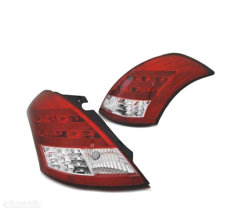 FAROLINS TRASEIROS LED PARA SUZUKI SWIFT IV 10- VERMELHO BRANCO - 2