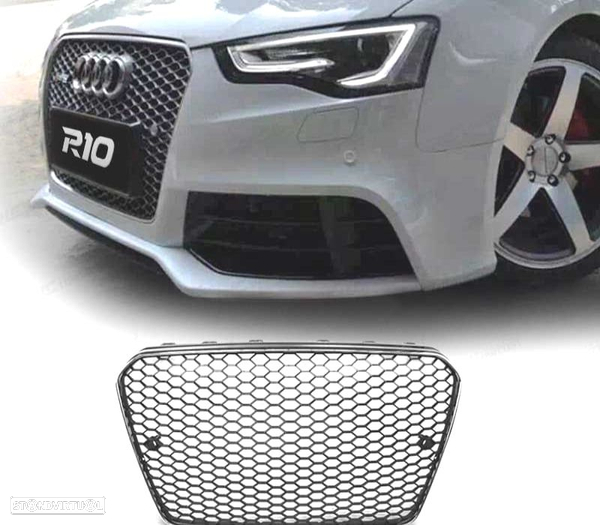 GRELHA FRONTAL AUDI A5 12-16 LOOK RS5 PRETO CROMADO